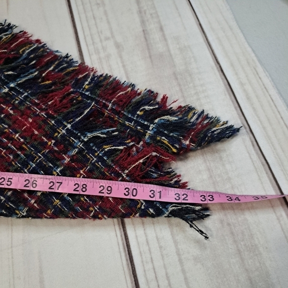 2 FOR 20 SALE St. John’s Bay Plaid Fringe Toggle Button Poncho One Size - Picture 11 of 11